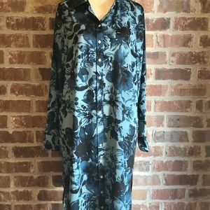 Roaman’s Button Up Floral Shirt Dress size 14W